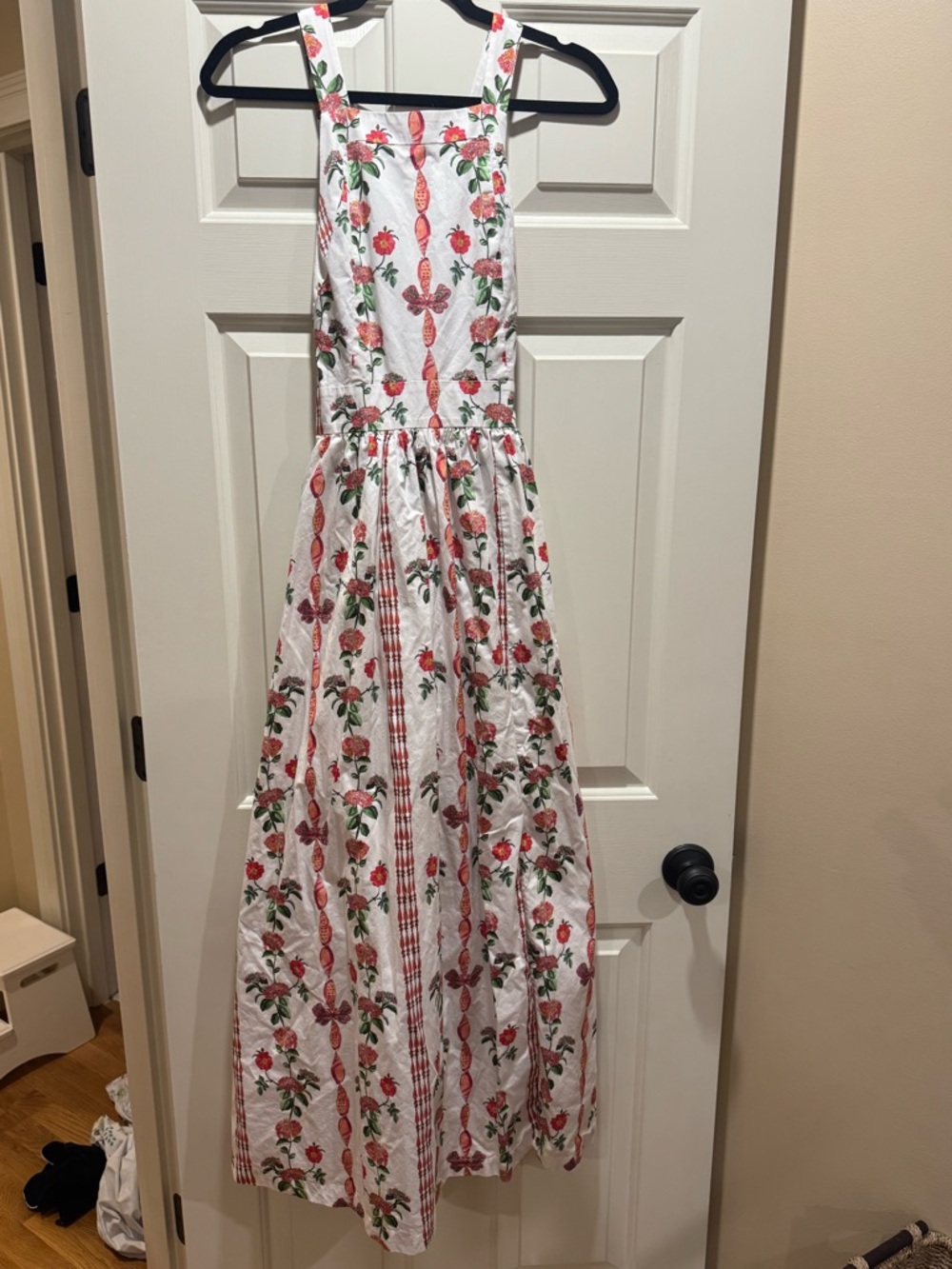 Hill House Women’s White Maxi Dress with Red Floral Print
